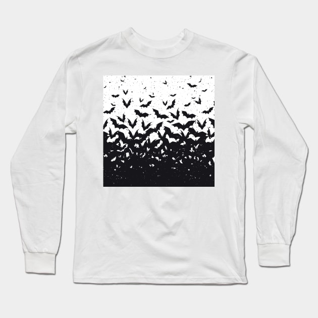 Bat Halloween pattern Long Sleeve T-Shirt by Inspired-DS